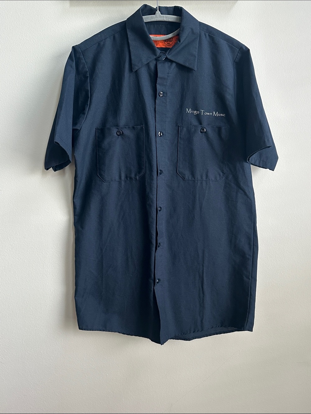 Mingo Town Music Red Kap Workwear Shirt Small Navy Button Up Uniform Ohio‎ Flag